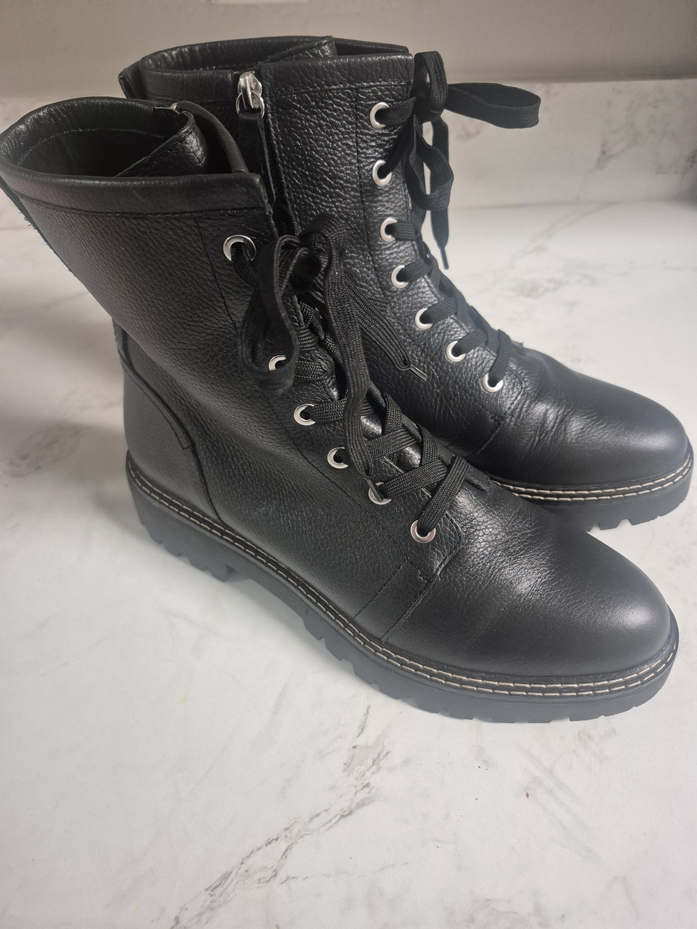 Nordstrom Black Lace-Up Women's Combat Boots NWOT